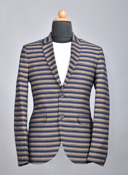 Blazer & Coats Tweed Formal Wear Regular fit Single Breasted Basic Stripe Regular Coat La Scoot